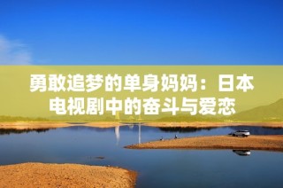 勇敢追梦的单身妈妈：日本电视剧中的奋斗与爱恋