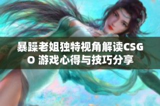 暴躁老姐独特视角解读CSGO 游戏心得与技巧分享