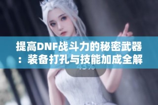 提高DNF战斗力的秘密武器：装备打孔与技能加成全解析