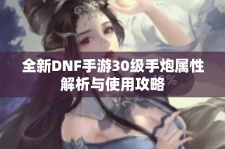 全新DNF手游30级手炮属性解析与使用攻略