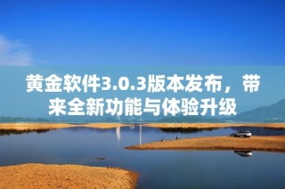 黄金软件3.0.3版本发布，带来全新功能与体验升级