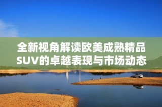 全新视角解读欧美成熟精品SUV的卓越表现与市场动态