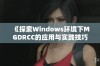 《探索Windows环境下MGDRCC的应用与实践技巧》