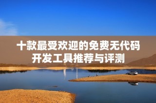 十款最受欢迎的免费无代码开发工具推荐与评测