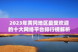 2023年黄冈地区最受欢迎的十大网络平台排行榜解析