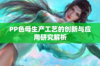 PP色母生产工艺的创新与应用研究解析