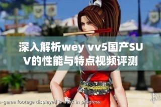 深入解析wey vv5国产SUV的性能与特点视频评测