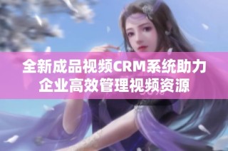 全新成品视频CRM系统助力企业高效管理视频资源