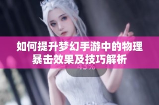 如何提升梦幻手游中的物理暴击效果及技巧解析