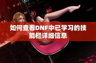 如何查看DNF中已学习的技能栏详细信息