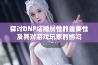 探讨DNF结婚属性的重要性及其对游戏玩家的影响