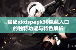 揭秘xkdspapk30隐藏入口的独特功能与特色解析