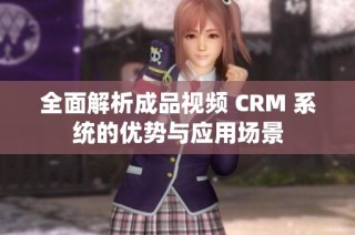 全面解析成品视频 CRM 系统的优势与应用场景