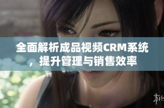 全面解析成品视频CRM系统，提升管理与销售效率