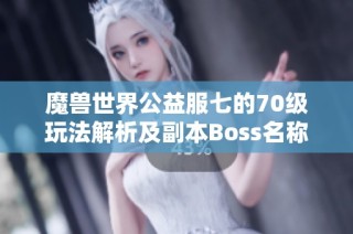 魔兽世界公益服七的70级玩法解析及副本Boss名称介绍