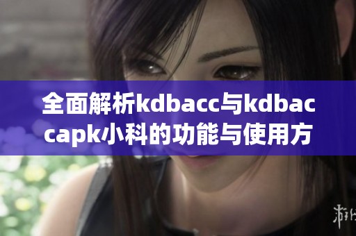 全面解析kdbacc与kdbaccapk小科的功能与使用方法