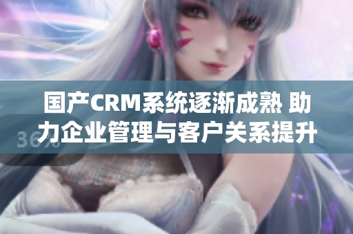 国产CRM系统逐渐成熟 助力企业管理与客户关系提升