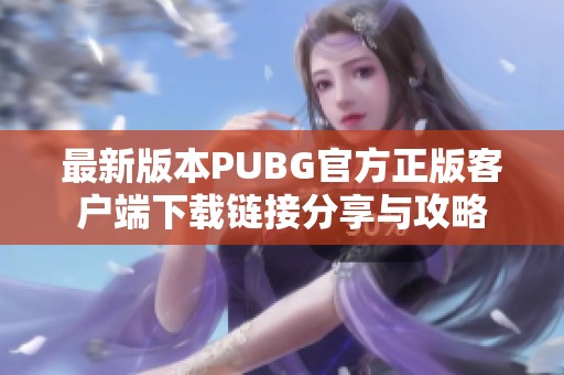 最新版本PUBG官方正版客户端下载链接分享与攻略