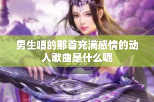 男生唱的那首充满感情的动人歌曲是什么呢