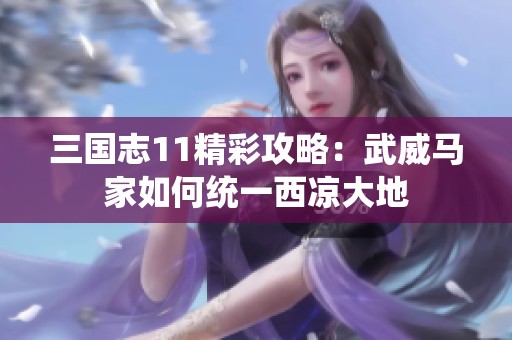 三国志11精彩攻略：武威马家如何统一西凉大地