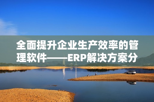 全面提升企业生产效率的管理软件——ERP解决方案分析