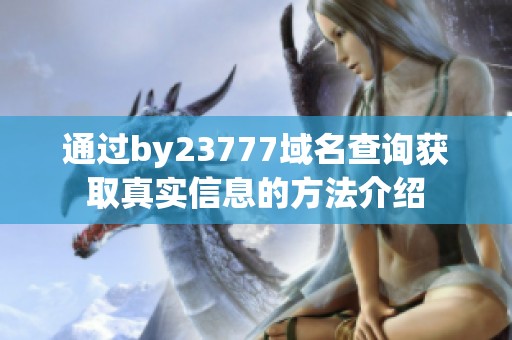 通过by23777域名查询获取真实信息的方法介绍