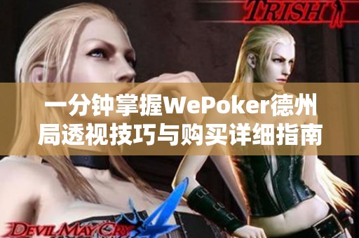 一分钟掌握WePoker德州局透视技巧与购买详细指南