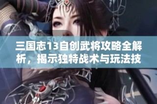 三国志13自创武将攻略全解析，揭示独特战术与玩法技巧