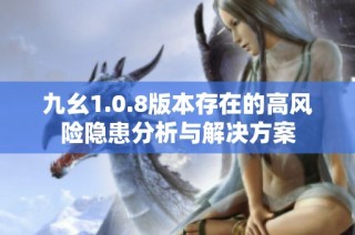 九幺1.0.8版本存在的高风险隐患分析与解决方案