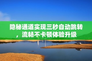 隐秘通道实现三秒自动跳转，流畅不卡顿体验升级