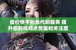 低价快手粉丝代刷服务 提升你的视频点赞量和关注度