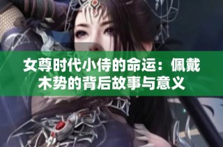 女尊时代小侍的命运：佩戴木势的背后故事与意义