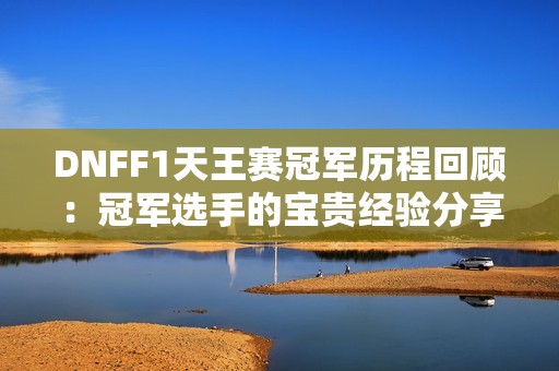 DNFF1天王赛冠军历程回顾：冠军选手的宝贵经验分享